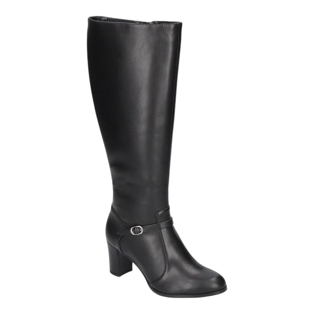 Easy Street Women's Missy Plus Wide Calf Buckle Detail Boots Black Size 10 WW